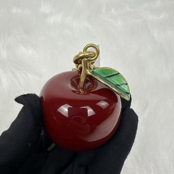 Coach Small Resin Apple Bag Charm In Brass / Red Multi NWT CY399 - Picture 3 of 9